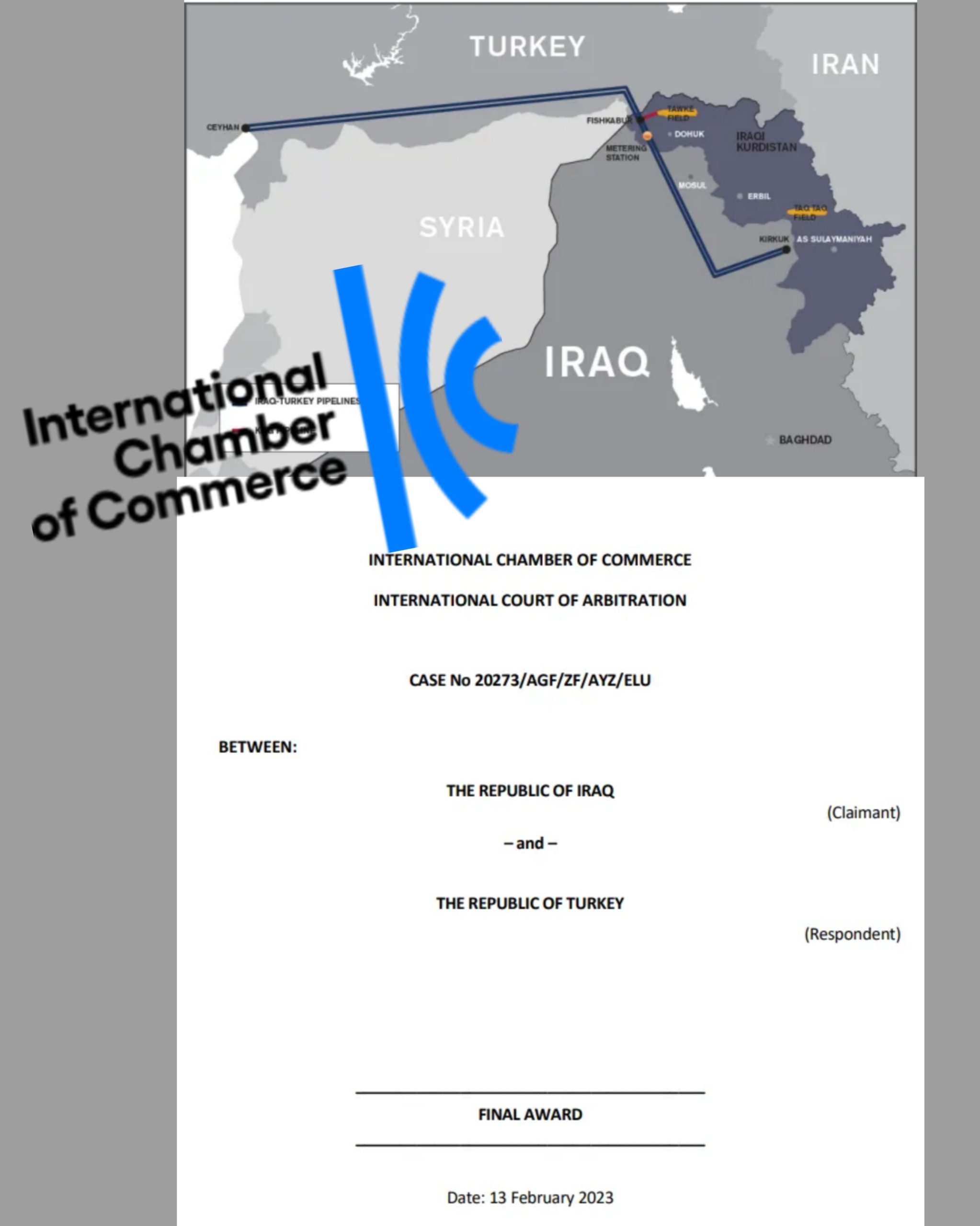 دەقی بڕیاری دادگای نێوبژیوانی ژووری بازرگانی نێودەوڵەتیی ICC